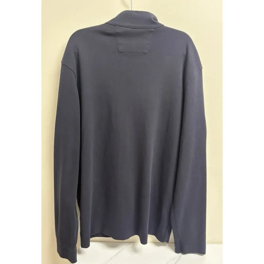 Banana Republic Men’s Navy Full Zip Jacket Size XL 100% Cotton Mock Neck‎ Fall